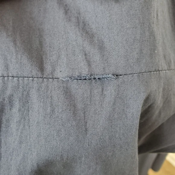 Eshakti Dress Bishop Sleeve Cotton Poplin Pleated Navy Blue Modest Classic Midi - Picture 14 of 15